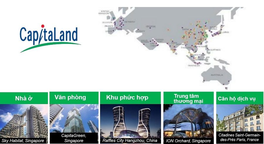 các lĩnh vực hoạt động của tập đoàn Capitaland