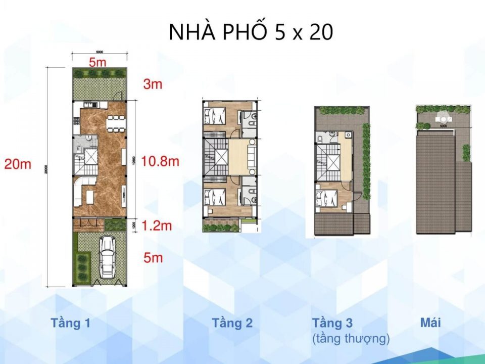 Nhà phố 5x20m