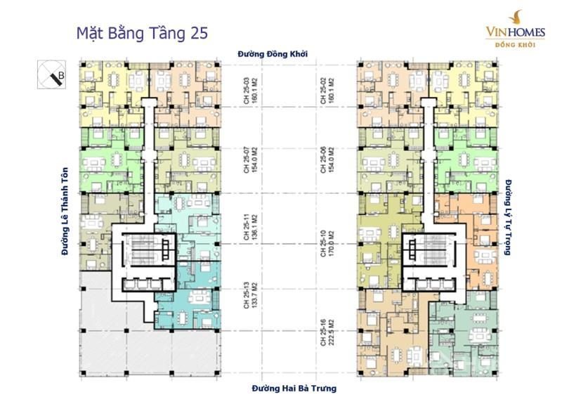 Mặt bằng tầng 25