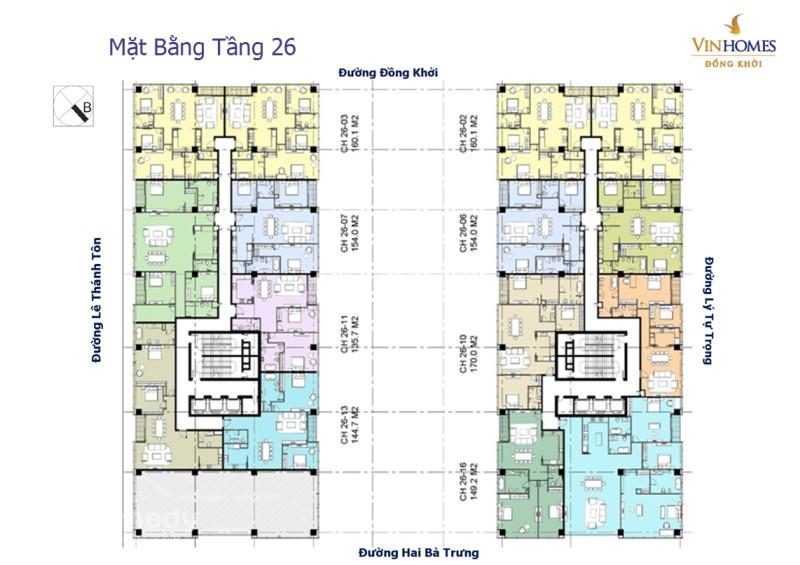 Mặt bằng tầng 26