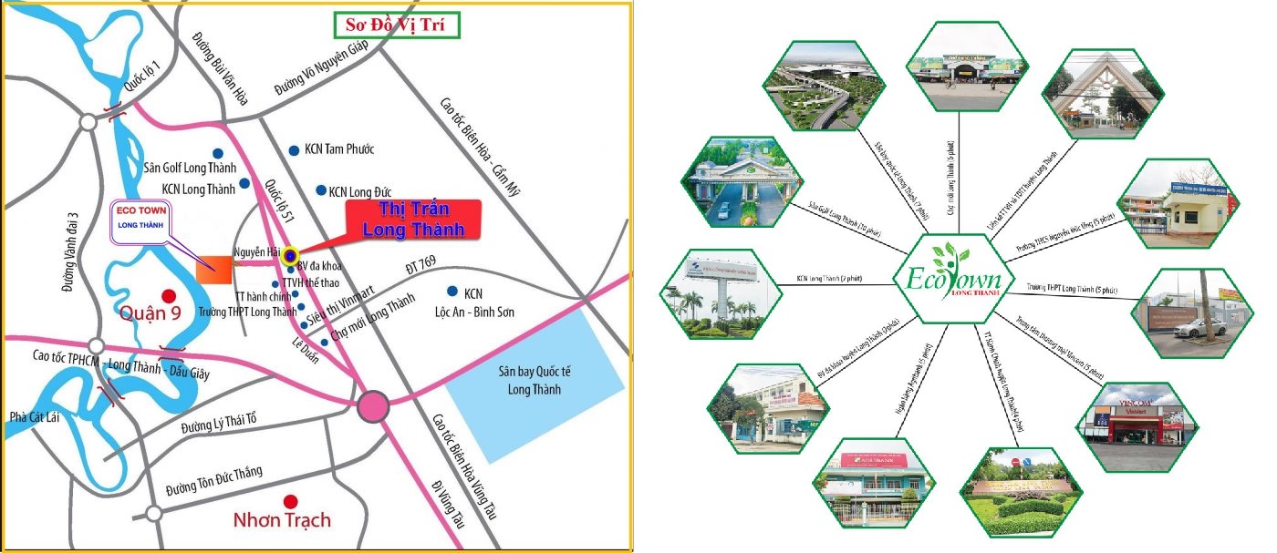 Bản đồ vị trí Eco Town Long Thành