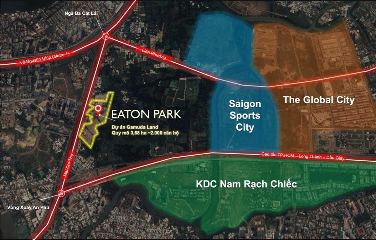 Bản đồ vị trí EATON PARK THỦ ĐỨC