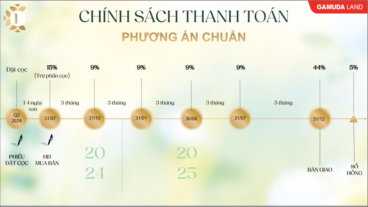 chính sách thanh toán chuẩn dự án Meadow Bình Chánh