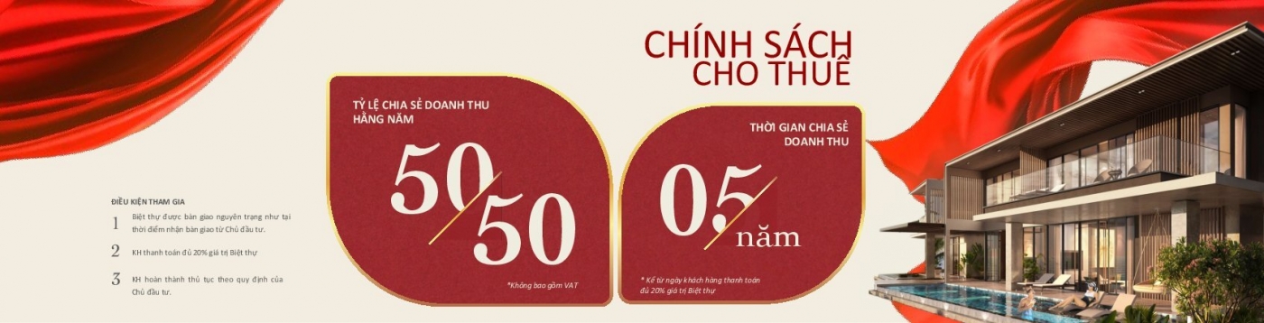 Chính sách cho thuê, tỉ lệ chia sẻ doanh thu hàng năm 50/50