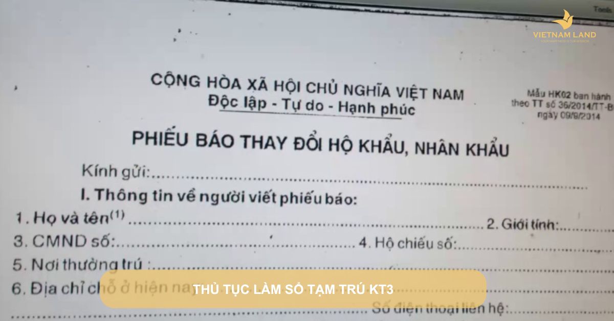 thủ tục làm sổ tạm trú kt3